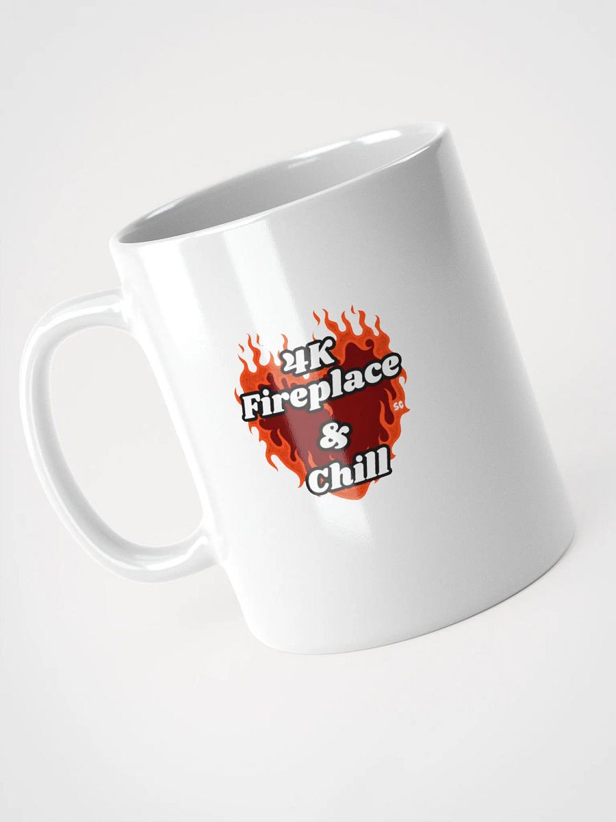 Flaming Heart - 4K Fireplace & Chill | White Glossy Mug product image (3)