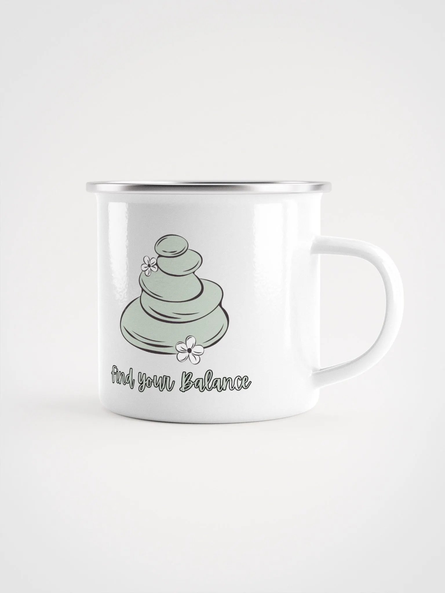 Find Your Balance Enamel Mug, Yoga, Spiritual, Namaste Camping Mug product image (1)