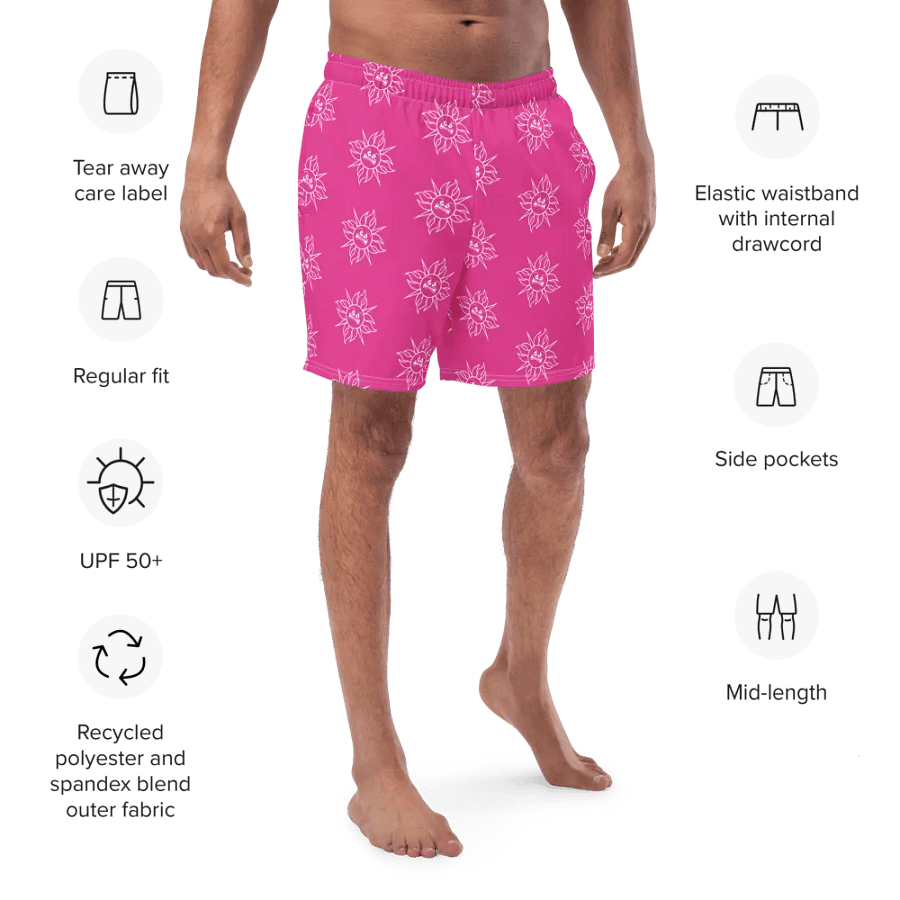 Summer Gamer Boys Swim Trunks (PINK) product image (3)