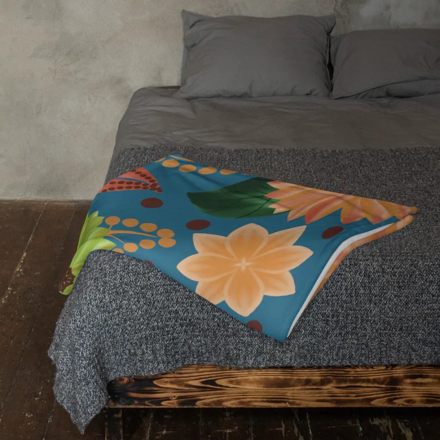 El Yunque Blue Floral Blanket product image (23)