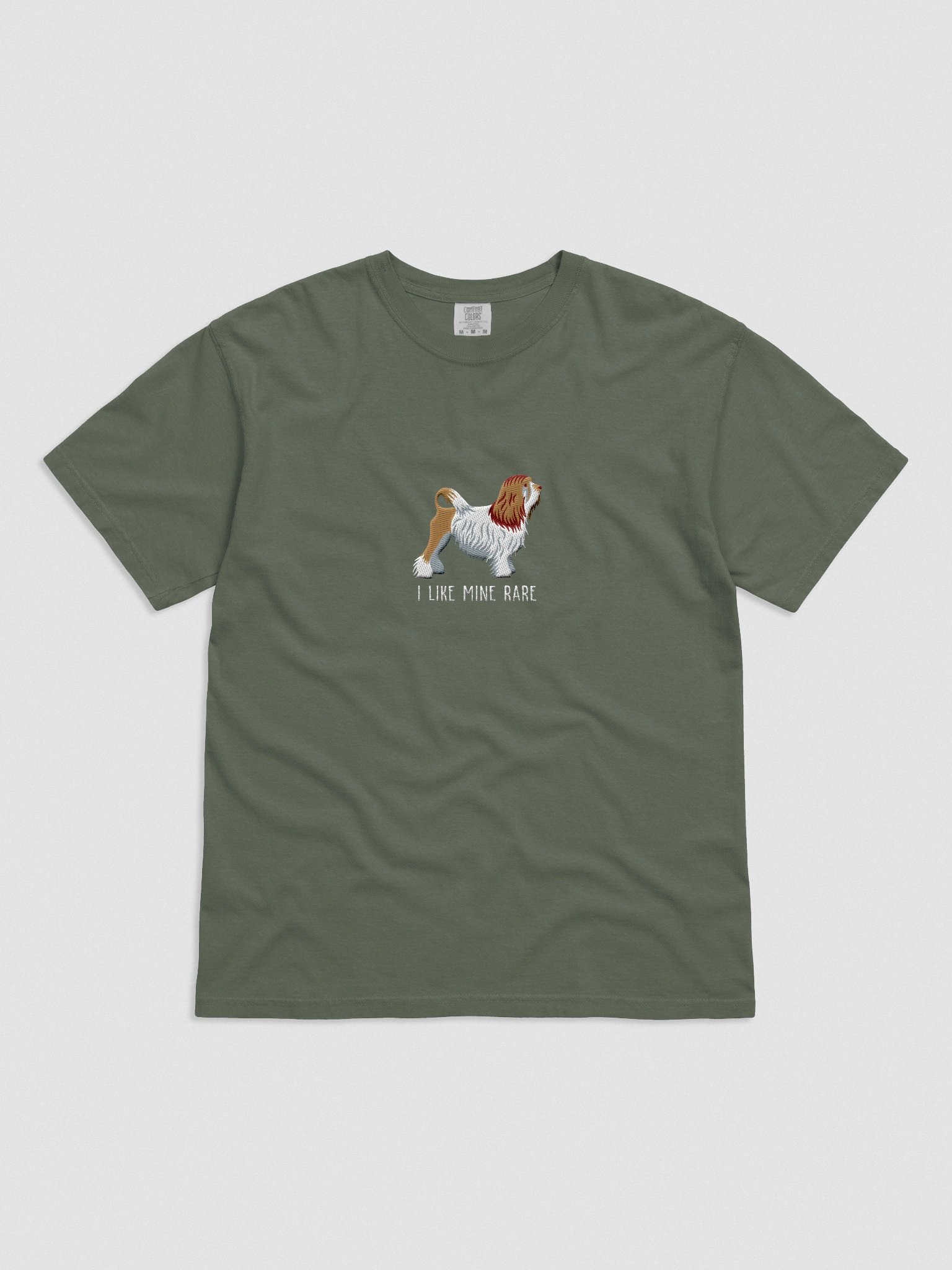 I Like Mine Rare T-Shirt(Embroidered) of a Lowchen(Brown & White) product image (4)