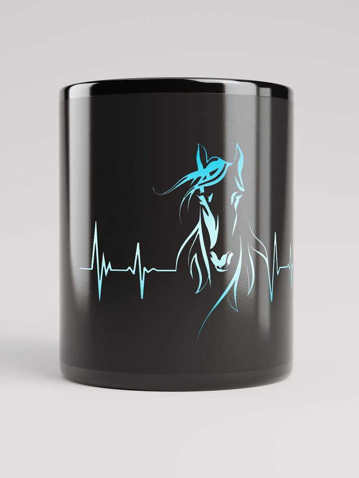 Horse Heartbeat Black Mug product image (1)