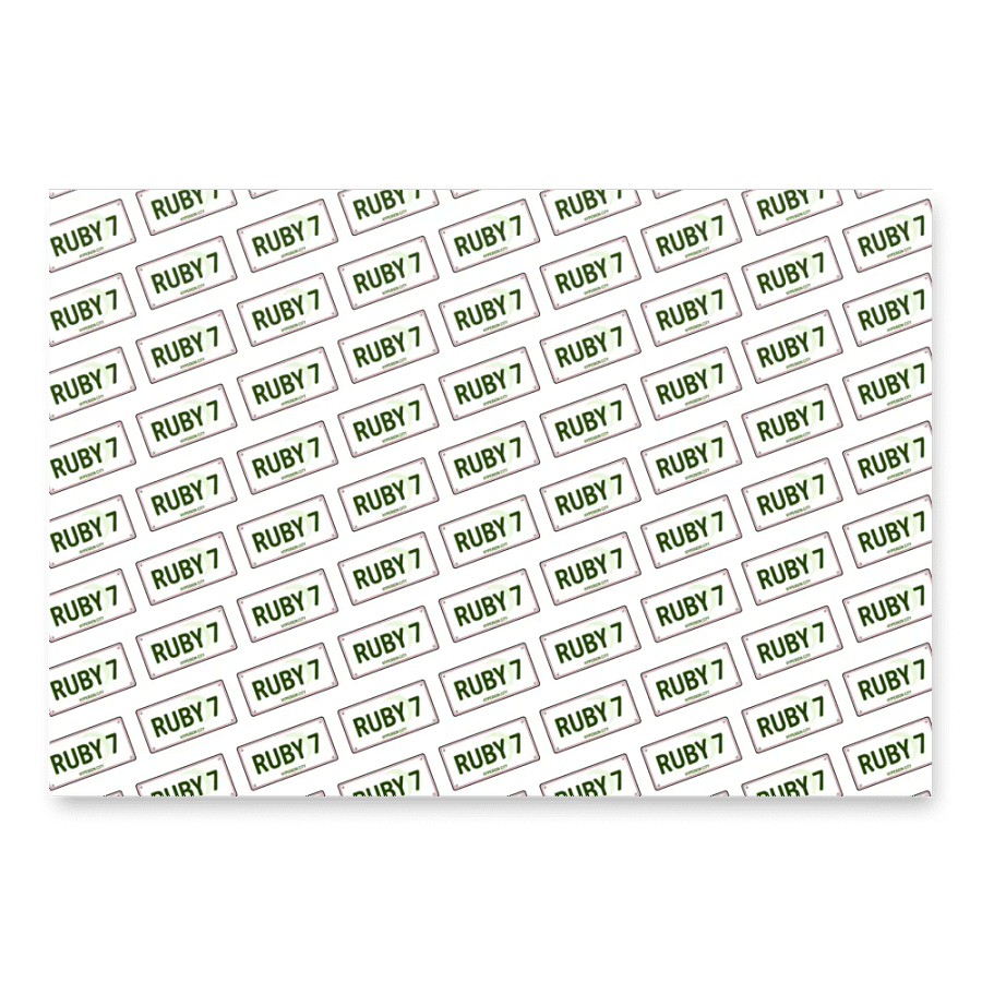 Ruby 7 License Plate Wrapping Paper product image (3)