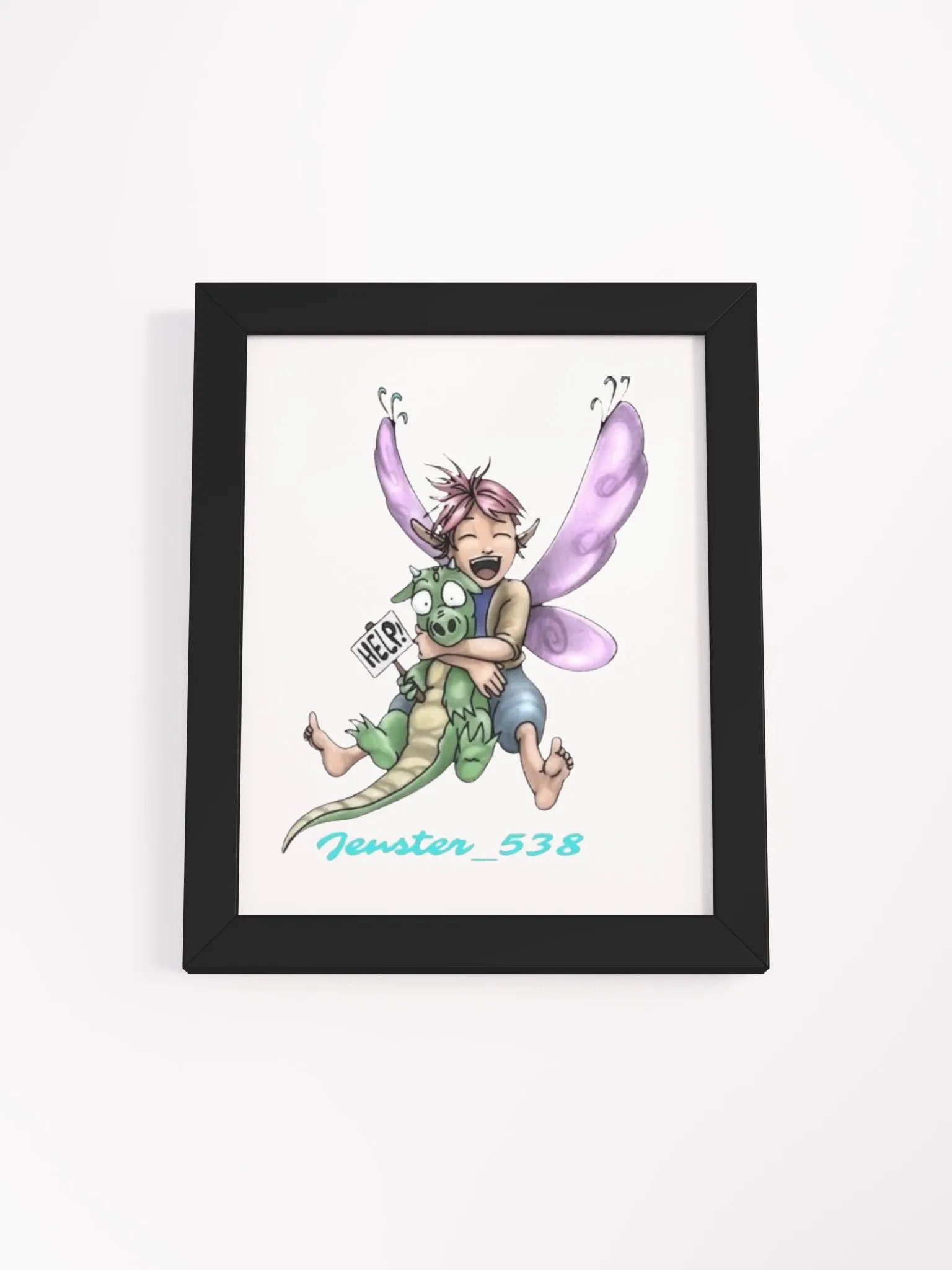 Whimsical Fairy & Dragon Hug Poster product image (2)