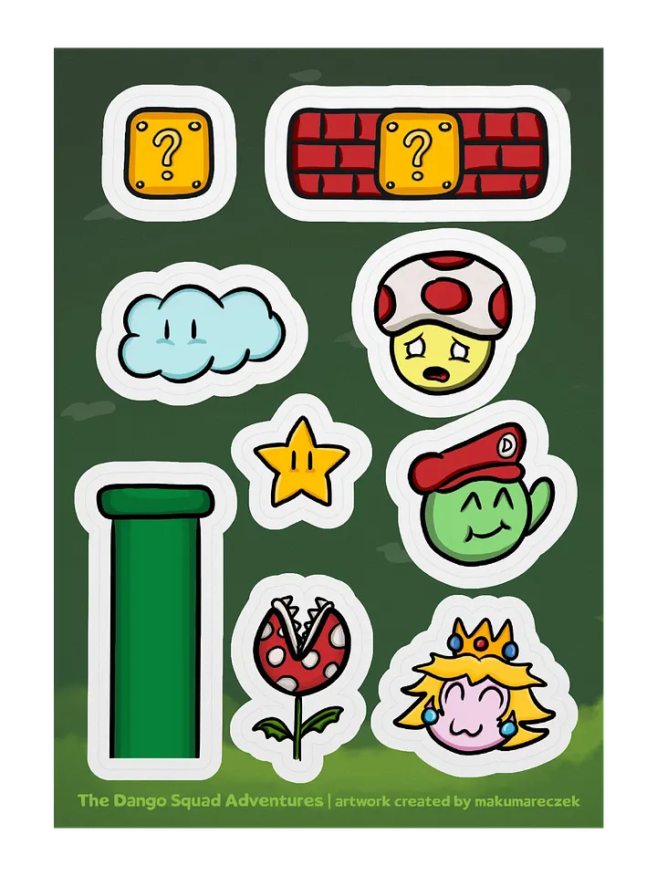 Dango Mario Set - Kiss Cut Sticker Sheet product image (1)