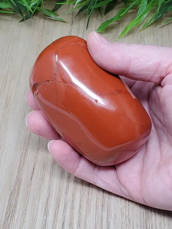 Red Jasper Palm Stone (Stone G) – Grounding Crystal for Strength & Stability | One-of-a-Kind Healing Stone product image (3)