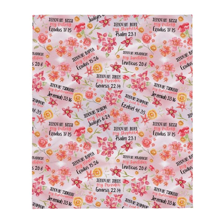 Pink Floral Names Of God Blanket product image (2)