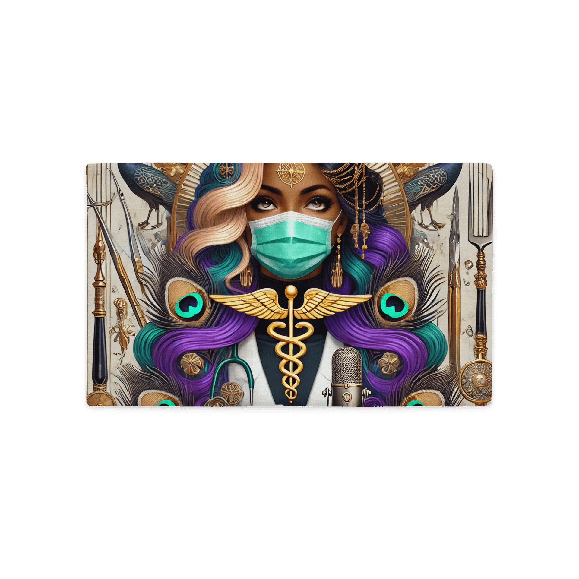 Humanities In Medicine Healing Superstar Surgeon Teal Premium Pillow Case product image (5)