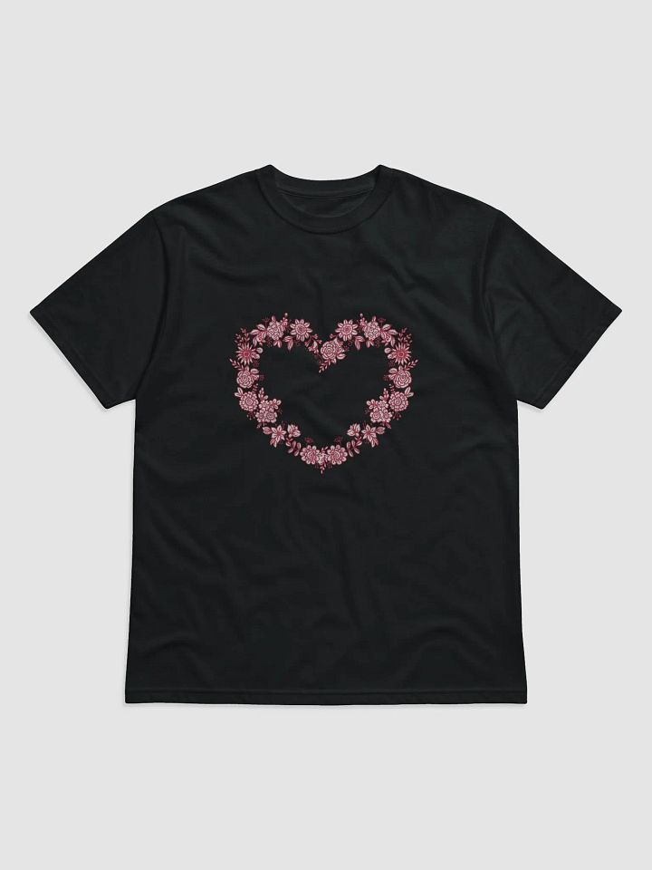 Red Floral Heart Unisex Organic T-Shirt product image (1)