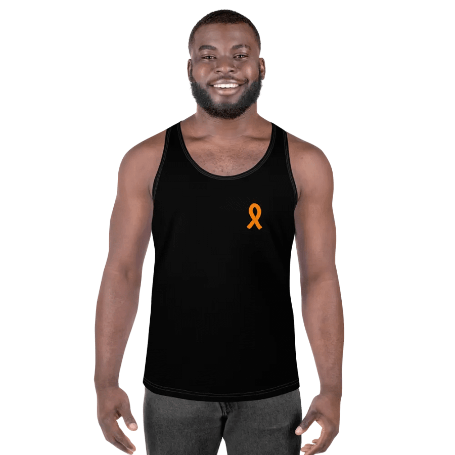 White HApex Gear White Logo Cancer Awareness Orange Ribbon. Black Tank Top product image (5)