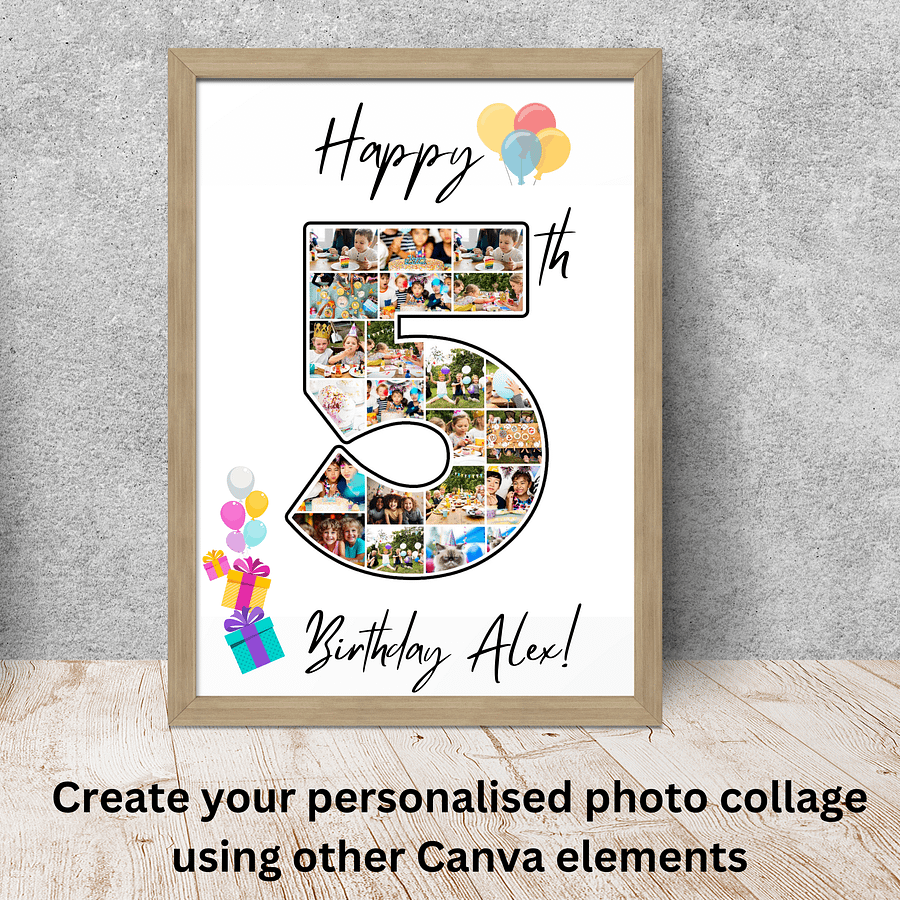 All Digits (1, 2, 3, 4, 5, 6, 7, 8, 9, 0) Number Frames Canva Template product image (8)