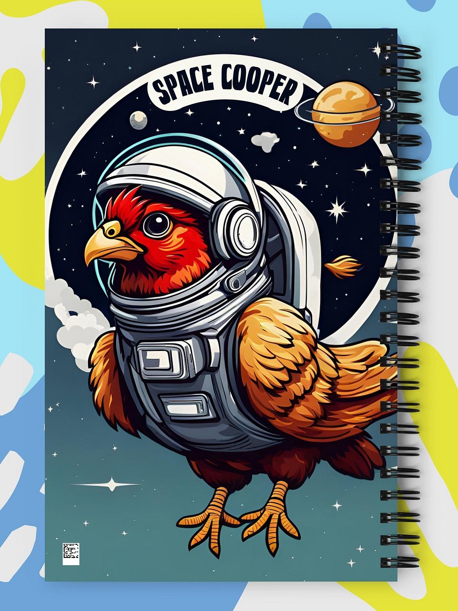 Space Cooper Astronaut Chicken Spiral Notebook product image (3)