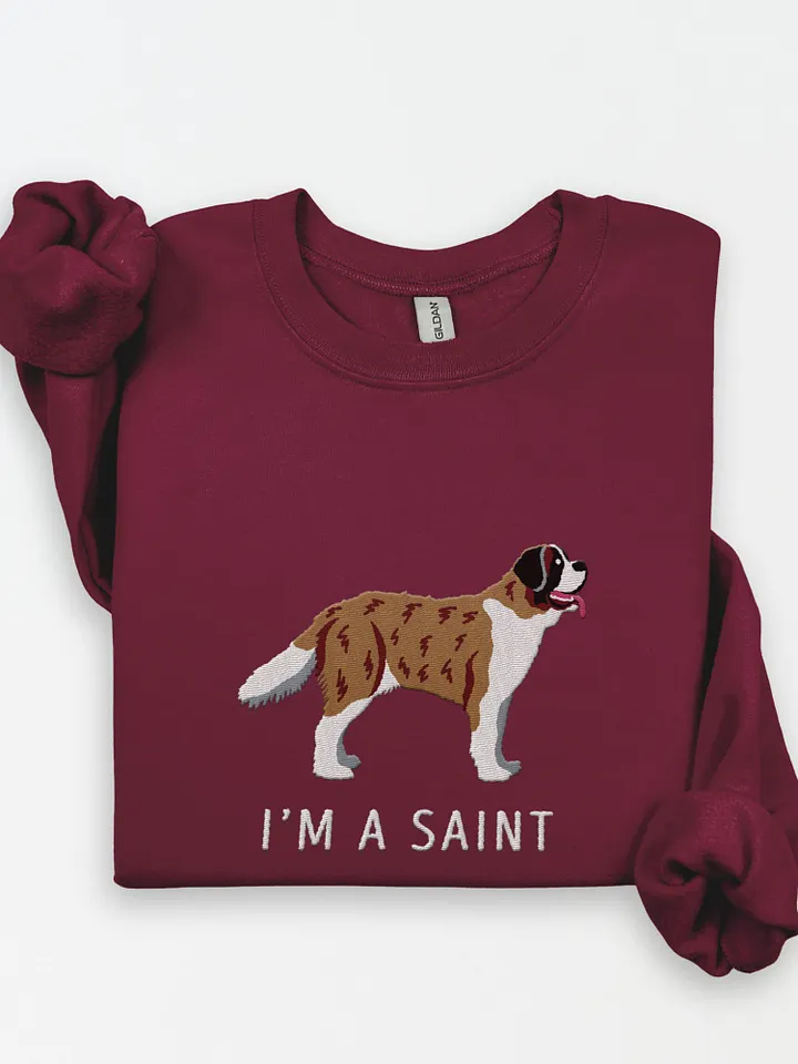 I'm a Saint Sweatshirt (Embroidered) of a Saint Bernard(Brindle) product image (1)
