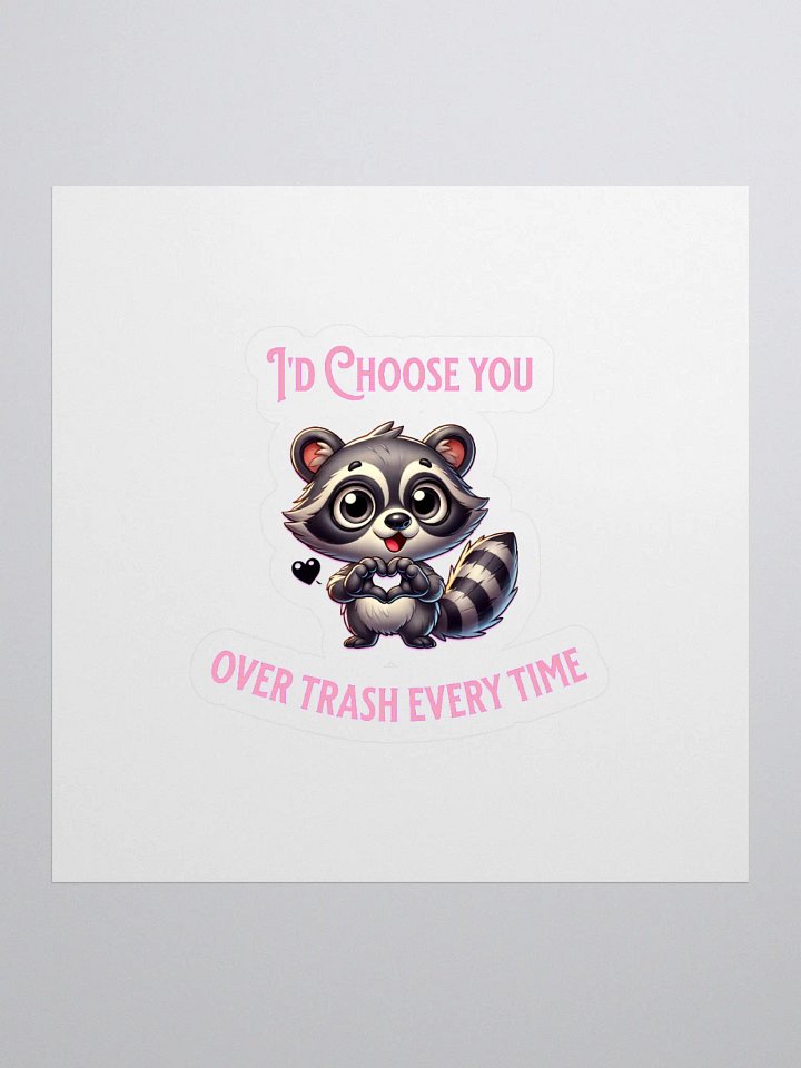 Raccoon I choose you Valentines Sticker product image (1)