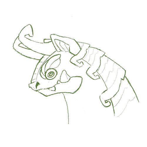 Been thinking about creature design lately <3 I think this fella is probably made out of like… gray stone and jade or smth
#c...
