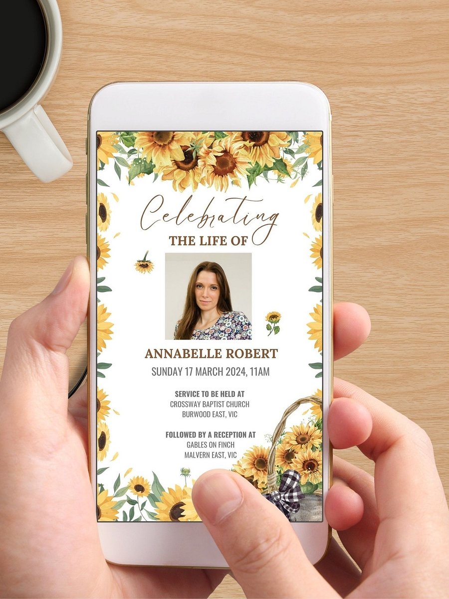 Sunflowers Evite Canva Template product image (5)