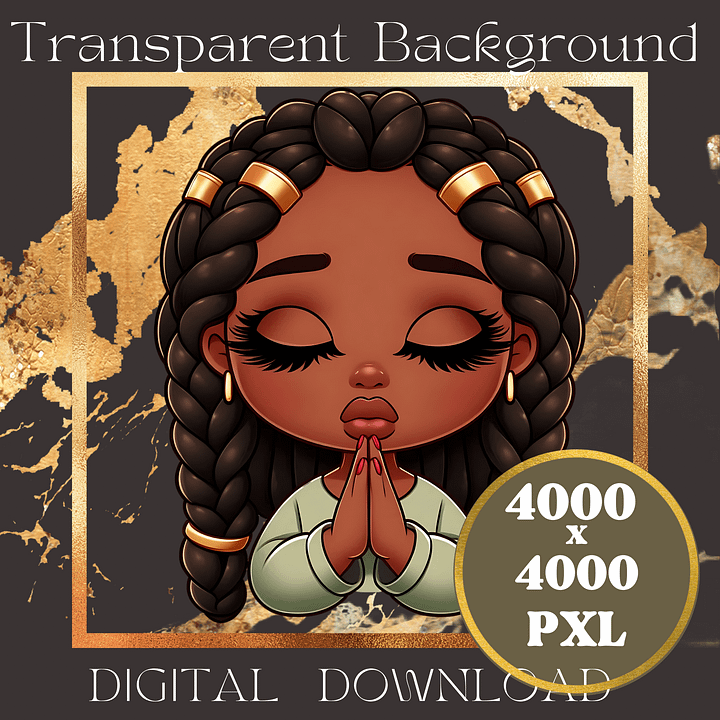 Spiritual Black Girl Clipart product image (2)