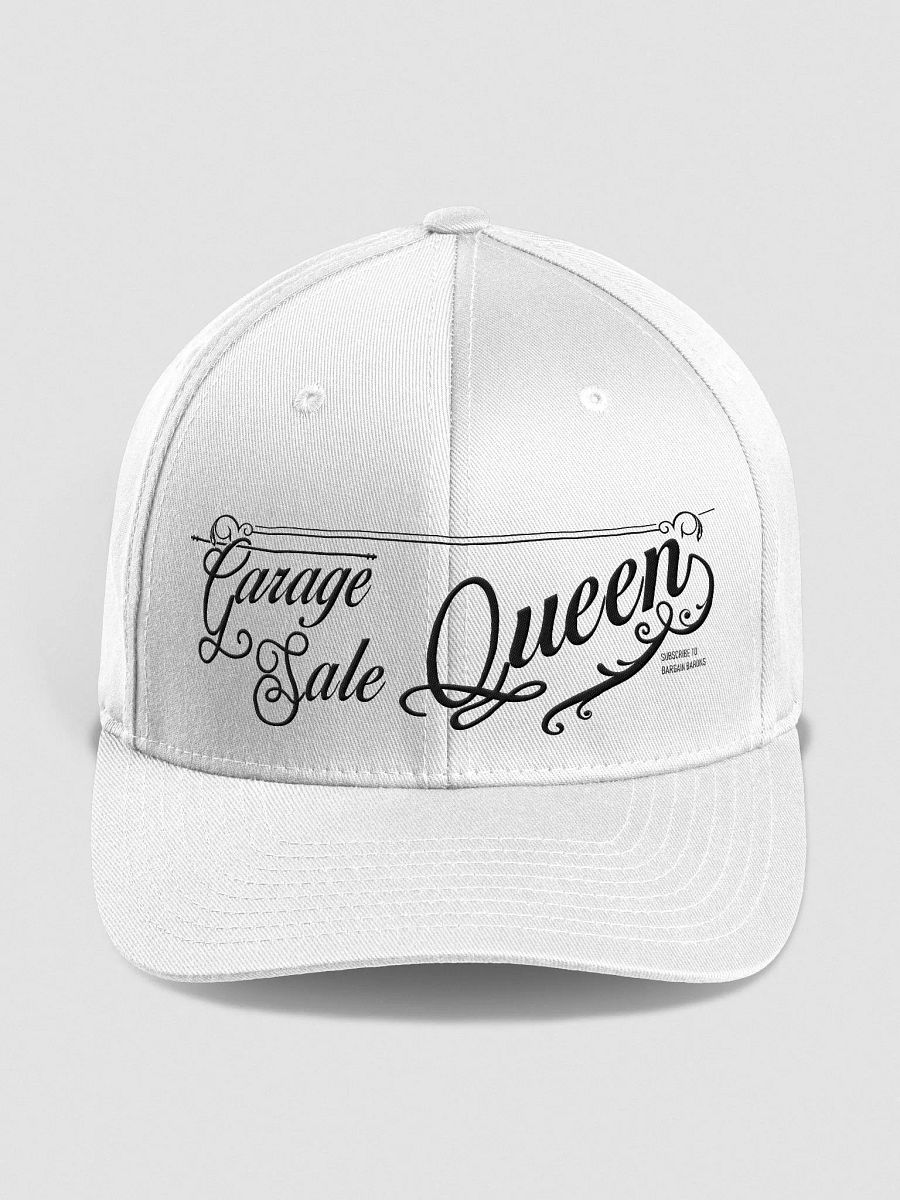 GARAGE SALE QUEEN (White Embroidered Fitted Cap) product image (1)
