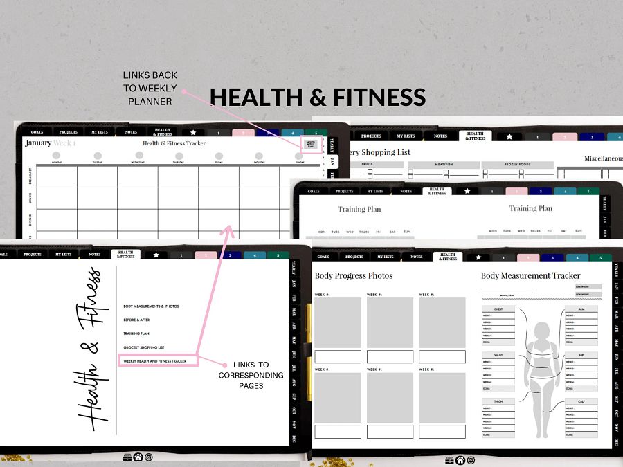 Undated Digital Planner - Black Vertical Week | Ideal for iPad & Phone product image (8)