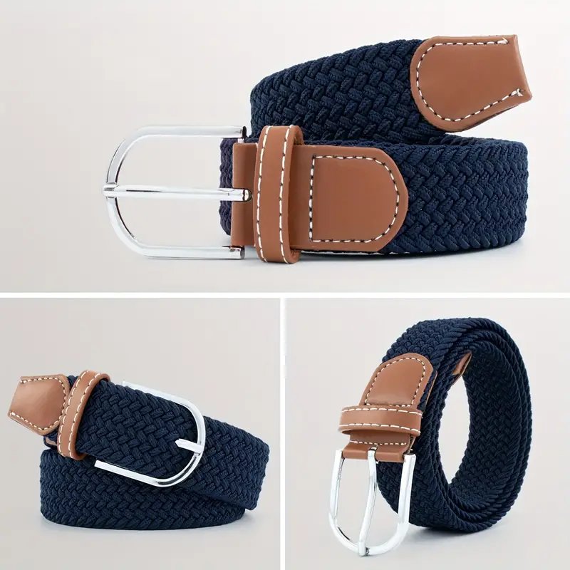 Navy blue flätat bälte product image (2)