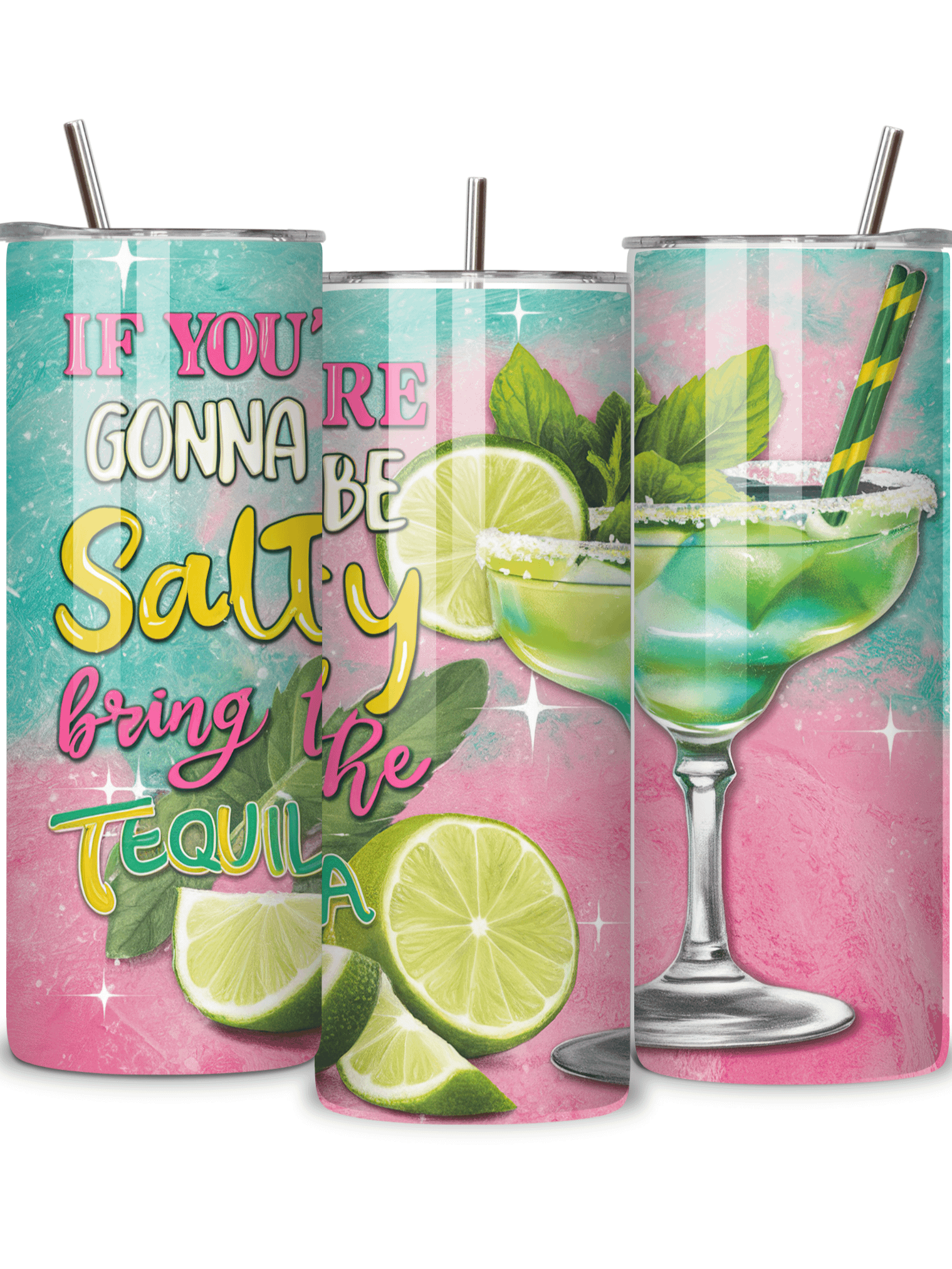 Tequila Vibes 20oz Skinny Tumbler with Metal Straw, Double-Walled Insulated Stainless Steel Tumbler for Hot & Cold Drinks product image (2)