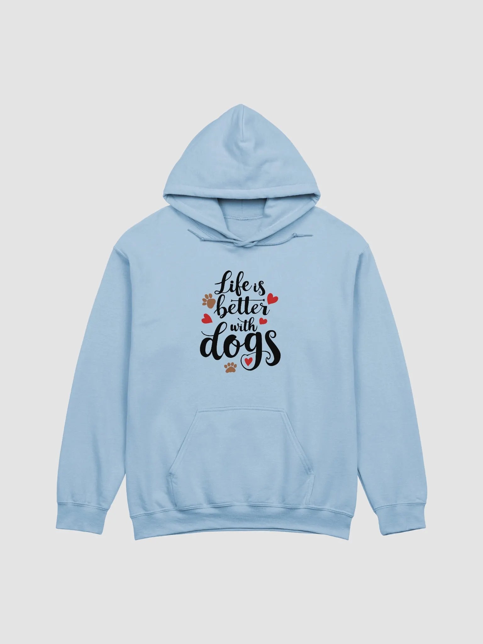 Life is Better with Dogs, black letters on light Hoodie product image (1)
