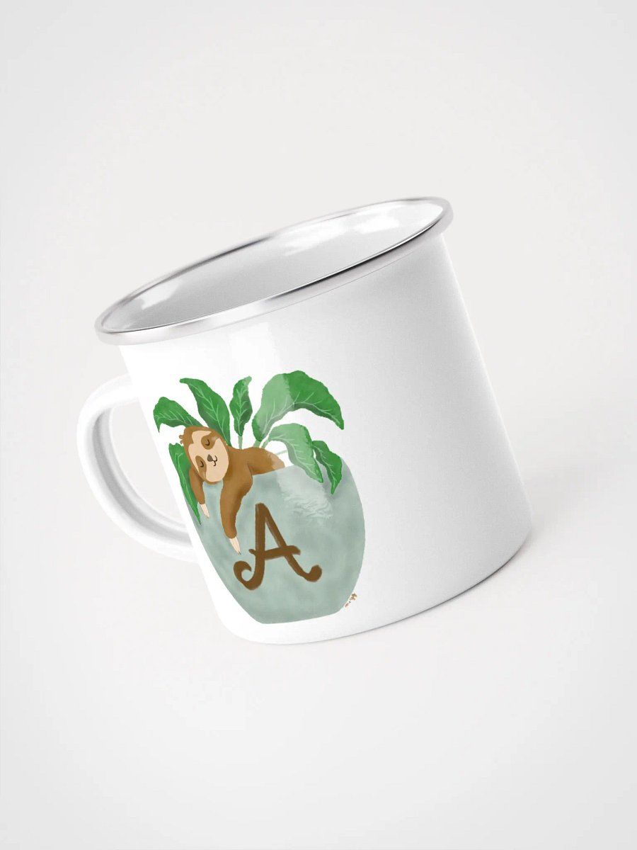 Sloth in Letter A Planter Enamel Mug product image (4)