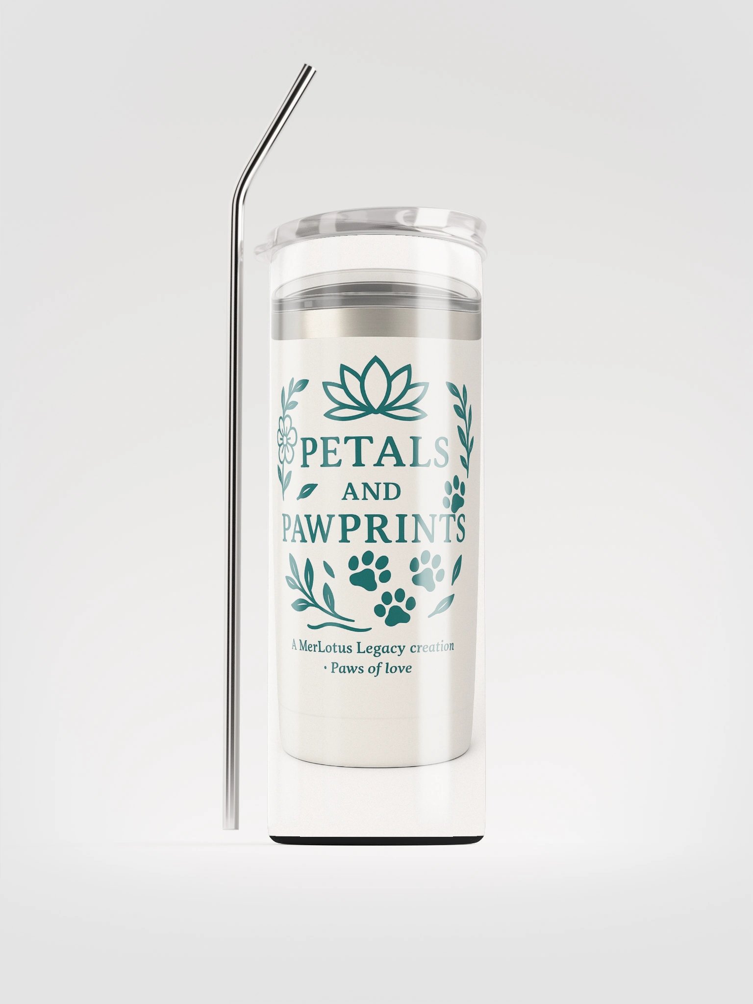 Petals and Pawprints Tumbler – Where love walks and resilience blooms. product image (1)