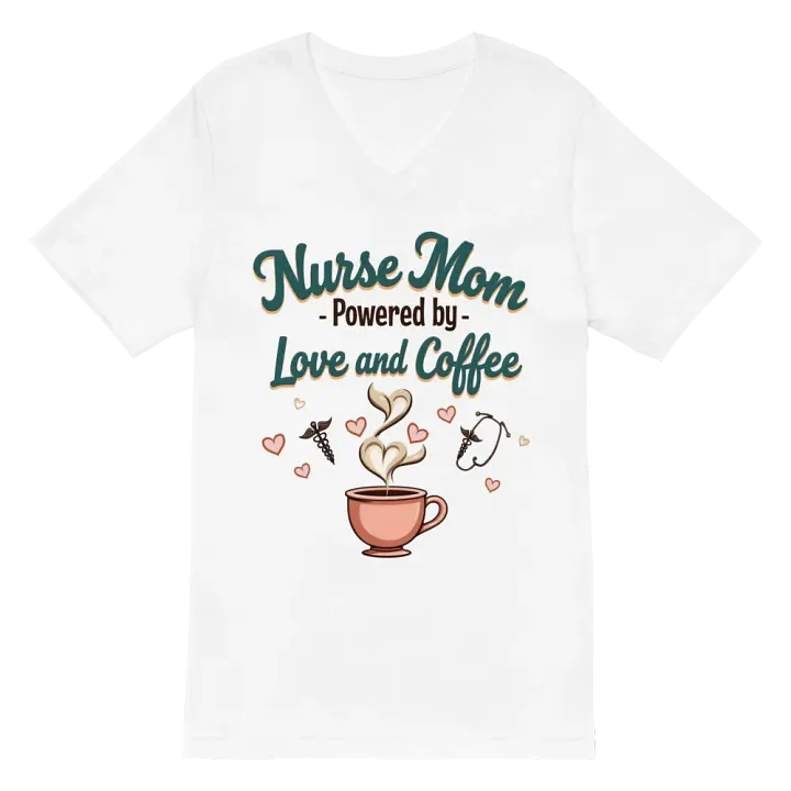 Love & Coffee Nurse Mom V-Neck Tee product image (2)