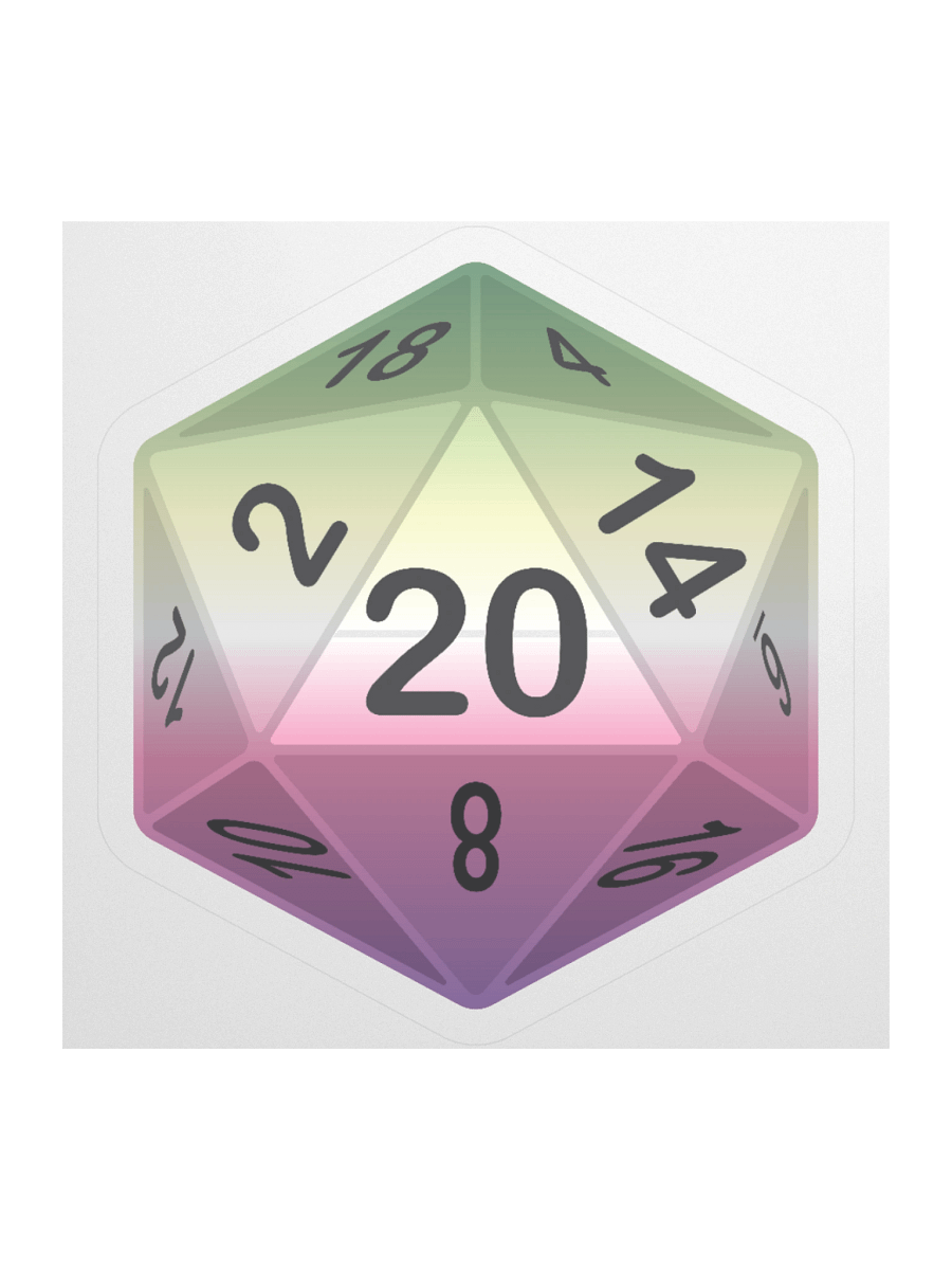 Genderfae Pride D20 Sticker product image (2)