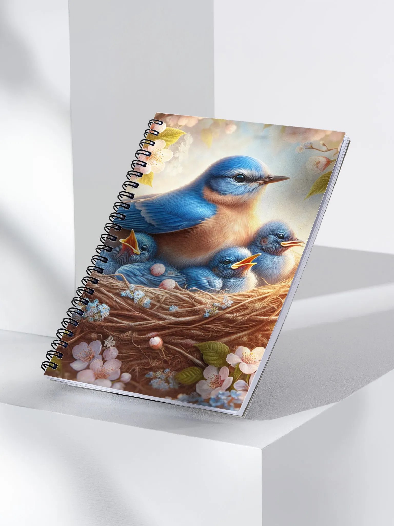 Bluebird Family Nature Themed Spiral Notebook Journal product image (3)