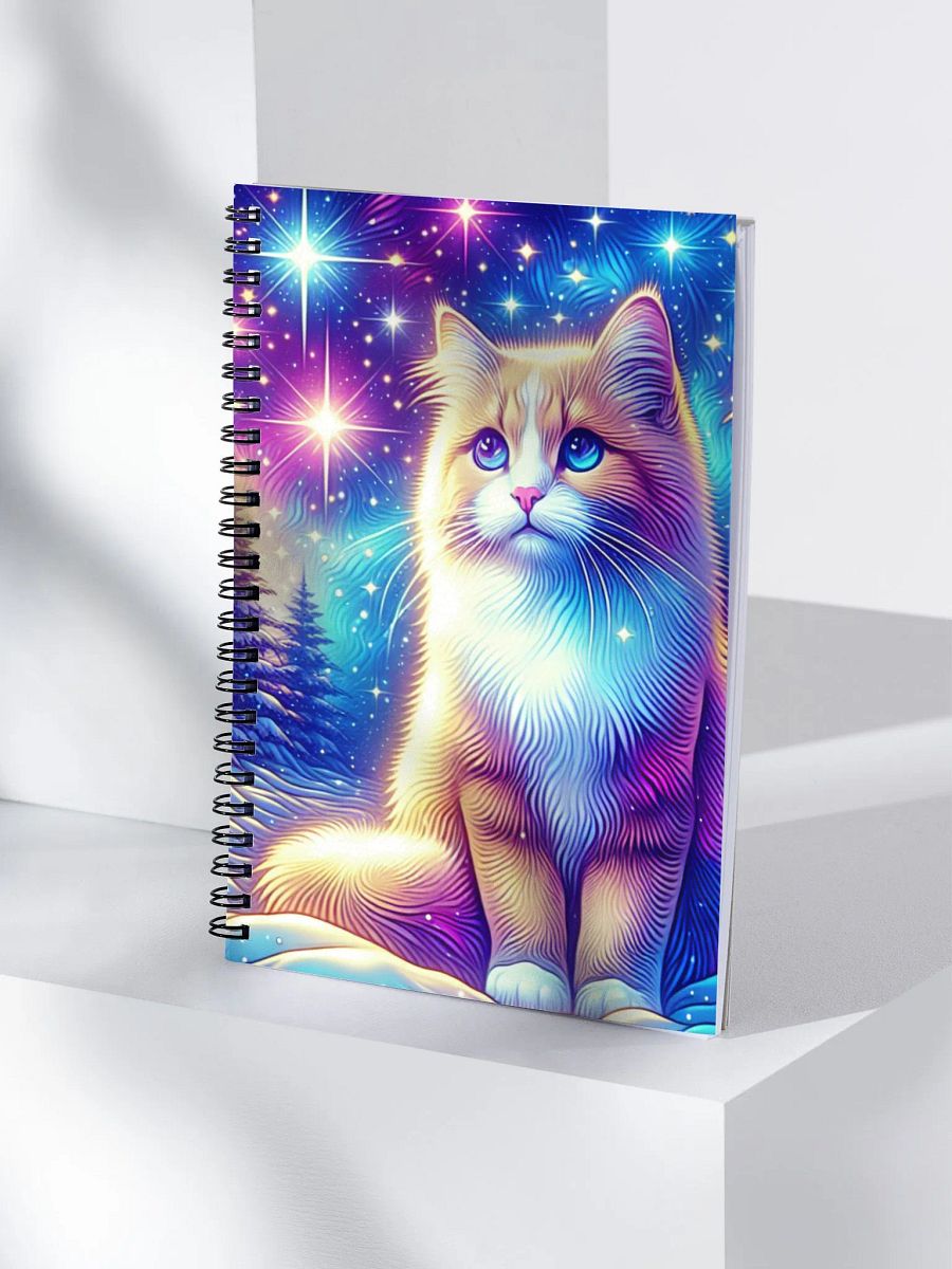 Winter & Cat Lover Themed Spiral Dotted Notebook Journal product image (4)