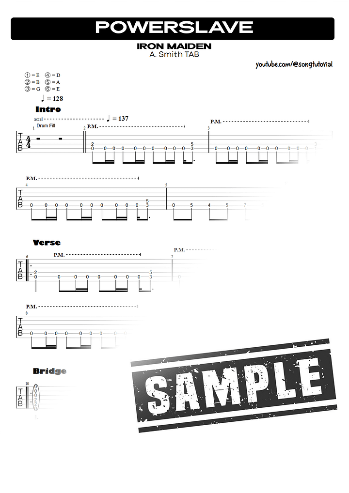 Powerslave PDF TAB + Backing Track MP3 product image (2)
