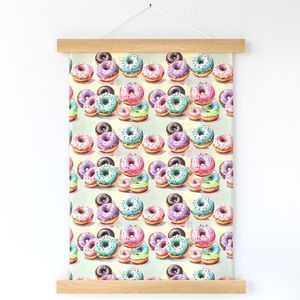 Seamless Pattern - Pastel Sprinkled Donuts on a Watercolor Background product image (12)