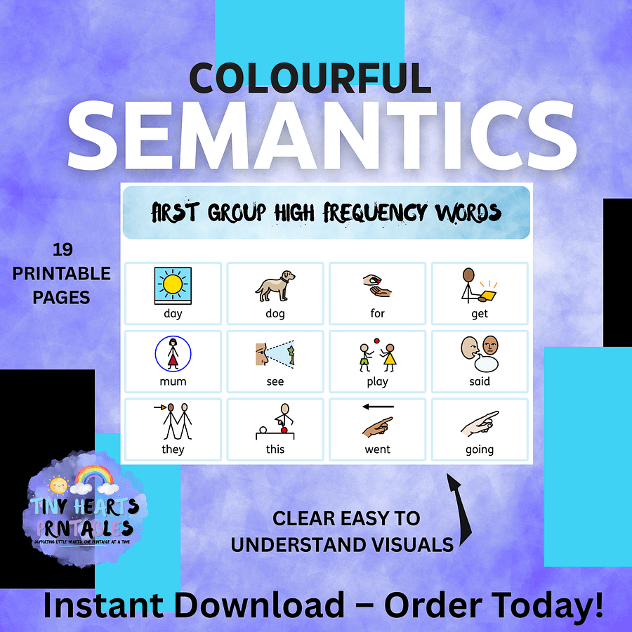Colourful Semantics Vocabulary Boards | 19 Pages of Core & High Frequency Words | SEN, Visual Support, Speech & Language Printable product image (4)
