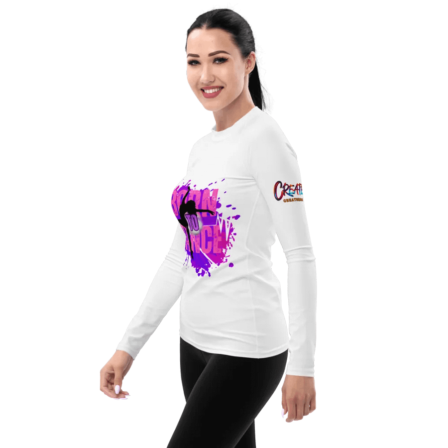 Born to Dance Her Silhouette Vibrant Splatter Rash Guard product image (3)
