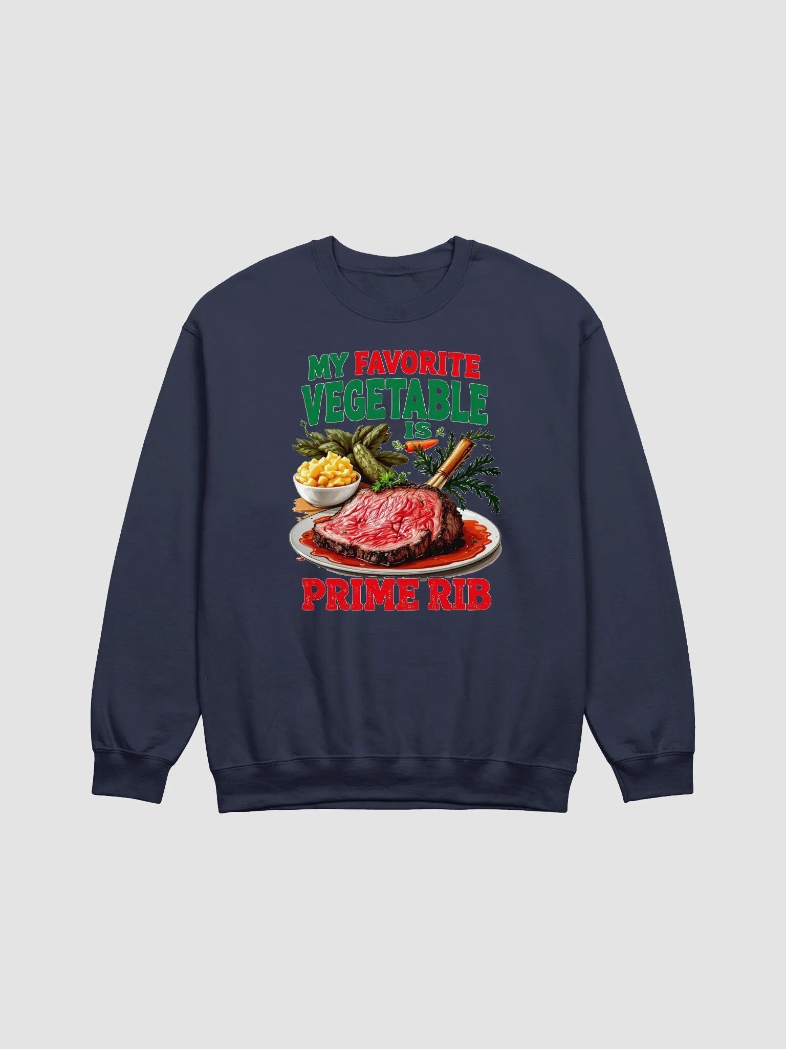 Prime Rib Vegetables Humor Crewneck product image (3)