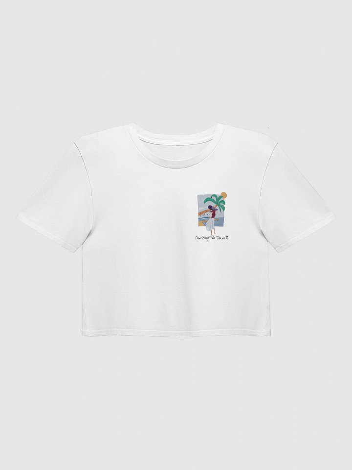 Premium Crop Top – Ocean Breeze & Palm Tree Escape product image (1)