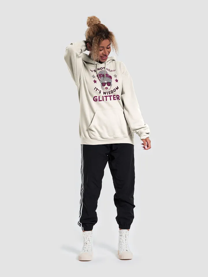 It's Not Gray It's Wisdom Glitter Funny Women's Light Hoodie product image (2)