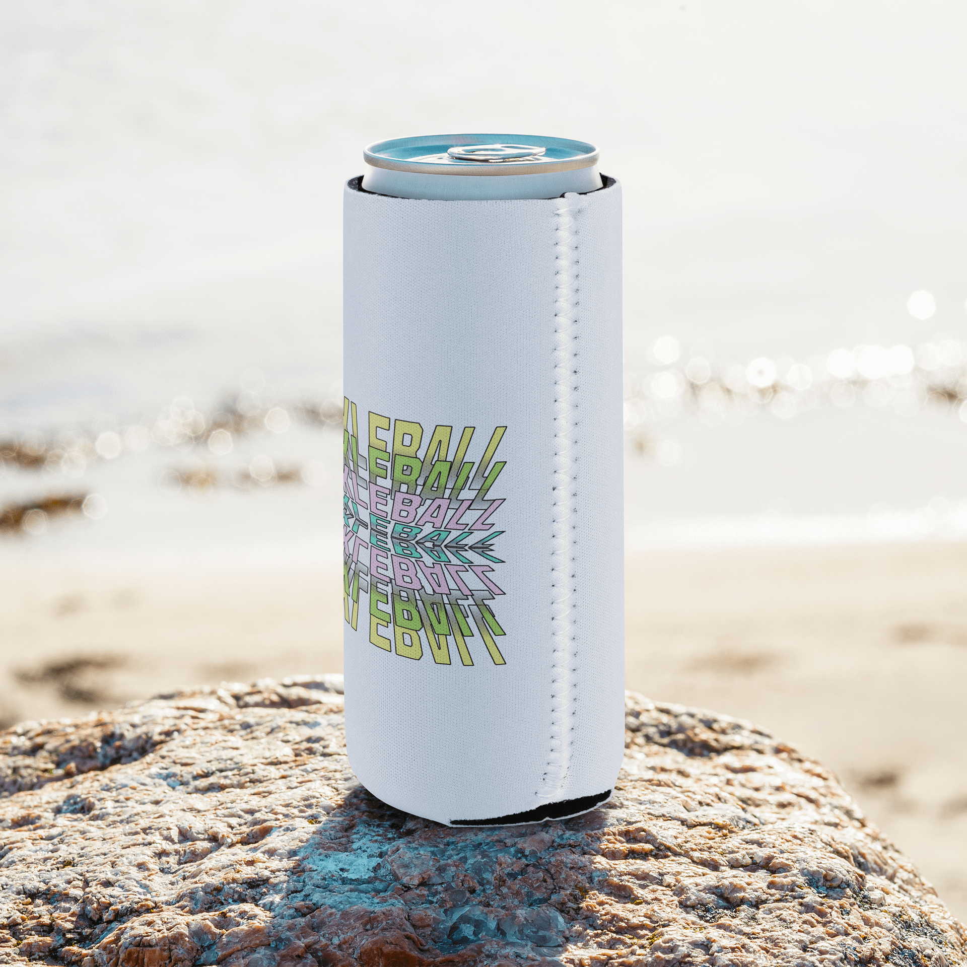 Pickleball Stacked Reflective Coozie Can Cooler product image (8)