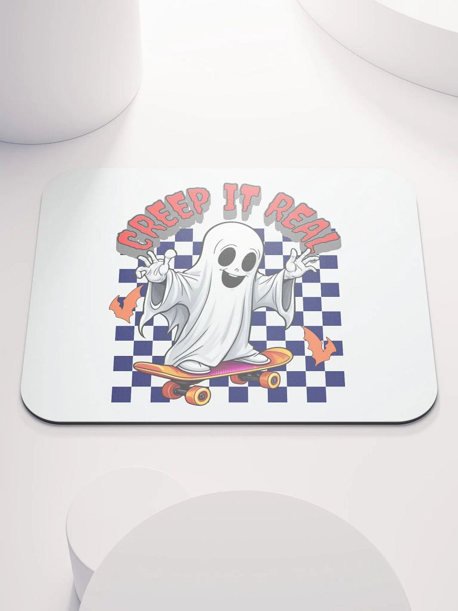 Creep It Real Skateboarding Ghost Mouse Pad product image (1)
