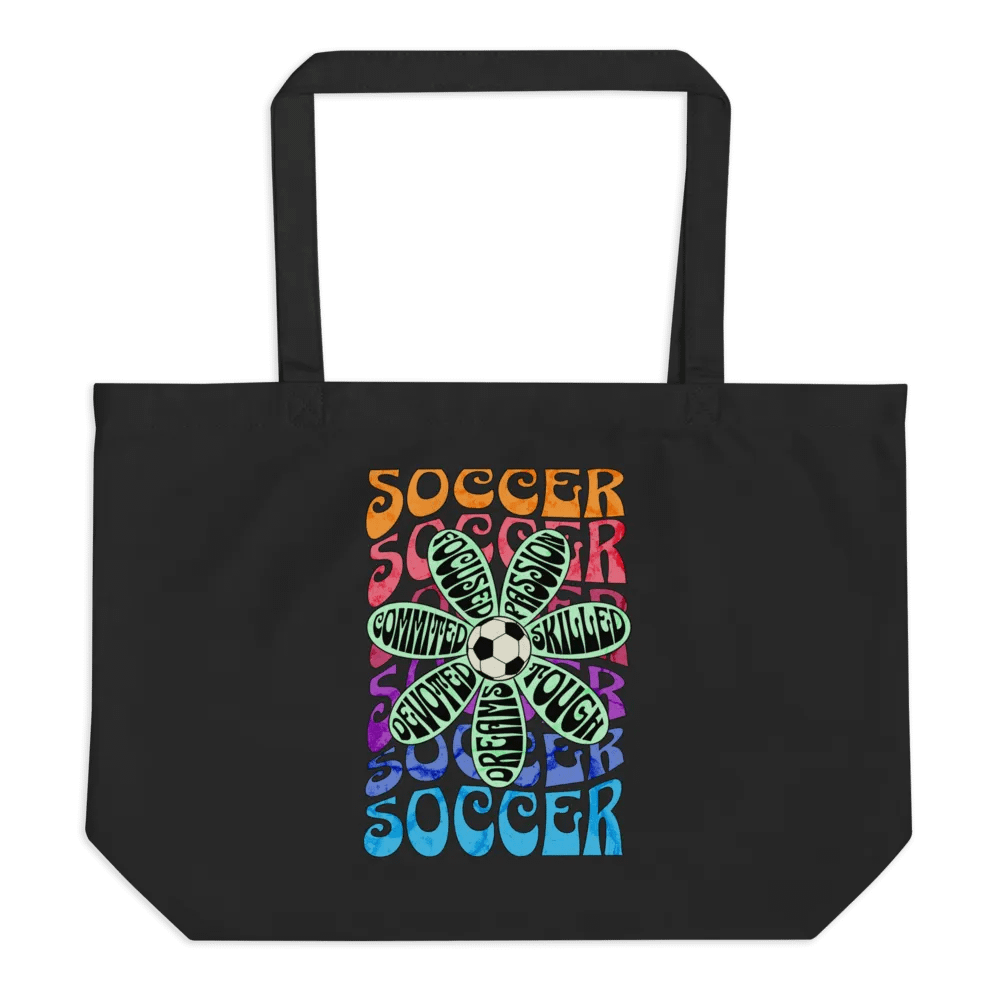 Flower Soccer Motivational Passion Organic Tote product image (1)