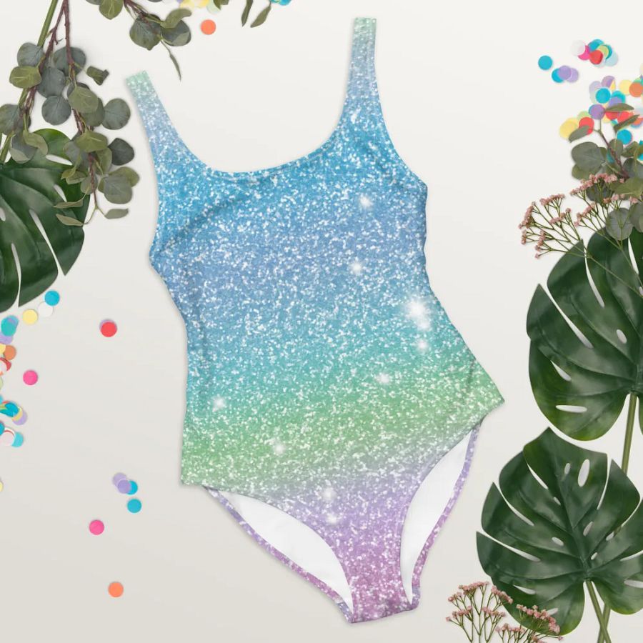 Glitter Unicorn Texture Design One Piece Swimsuit (7) product image (10)