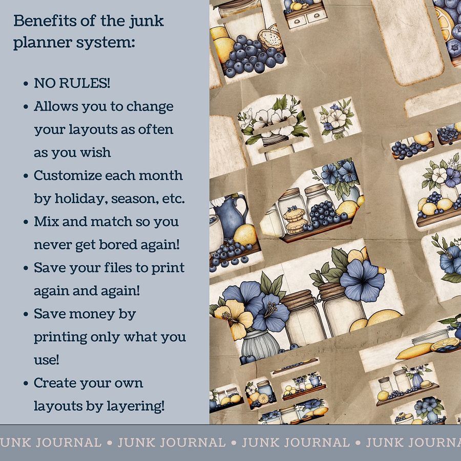 Blueberry Lemon Hibiscus - Printable Ephemera Set 2 V9 product image (5)