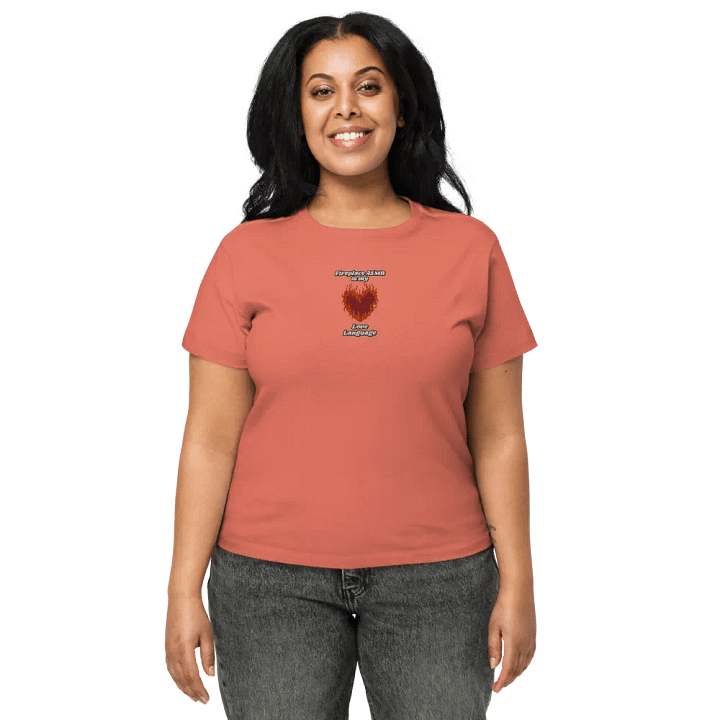 Flaming Heart - Fireplace ASMR is my Love Language | Embroidered High Waisted Tee product image (2)