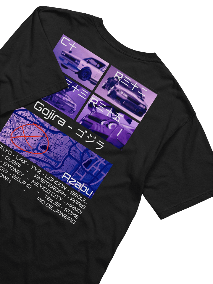 Gojira-Birthplace, List of Cities (Black) | Shirt product image (2)