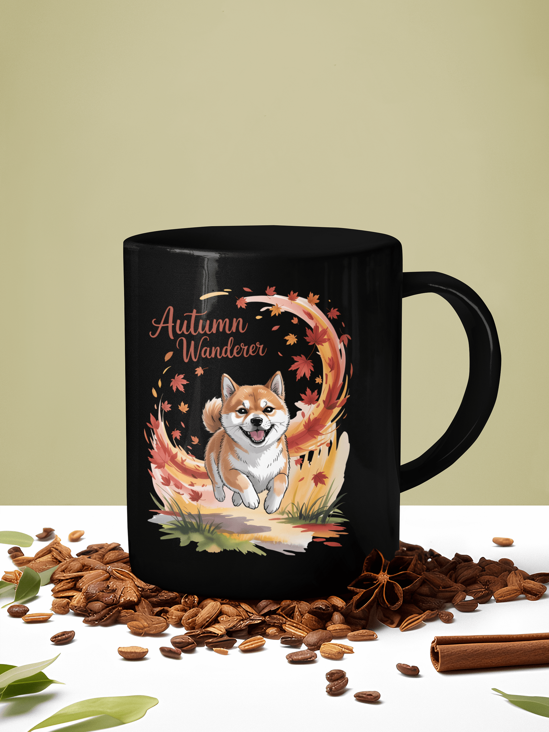 "Autumn Wanderer" Shiba Inu Mug | Cozy Fall Dog & Leaves Coffee Cup product image (3)