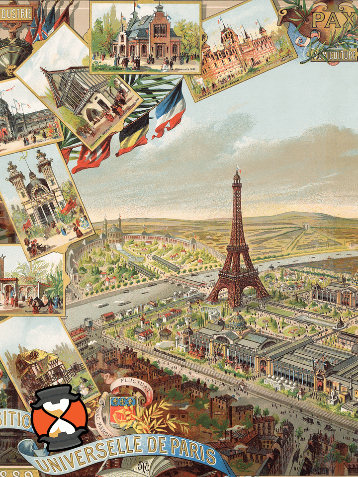 Paris 1889 Poster Print – Hand-Drawn Historic City Print (Unframed) product image (2)