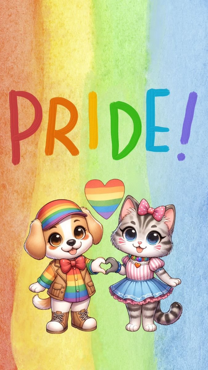 Cute Pride Baby Animal Phone Wallpaper product image (1)