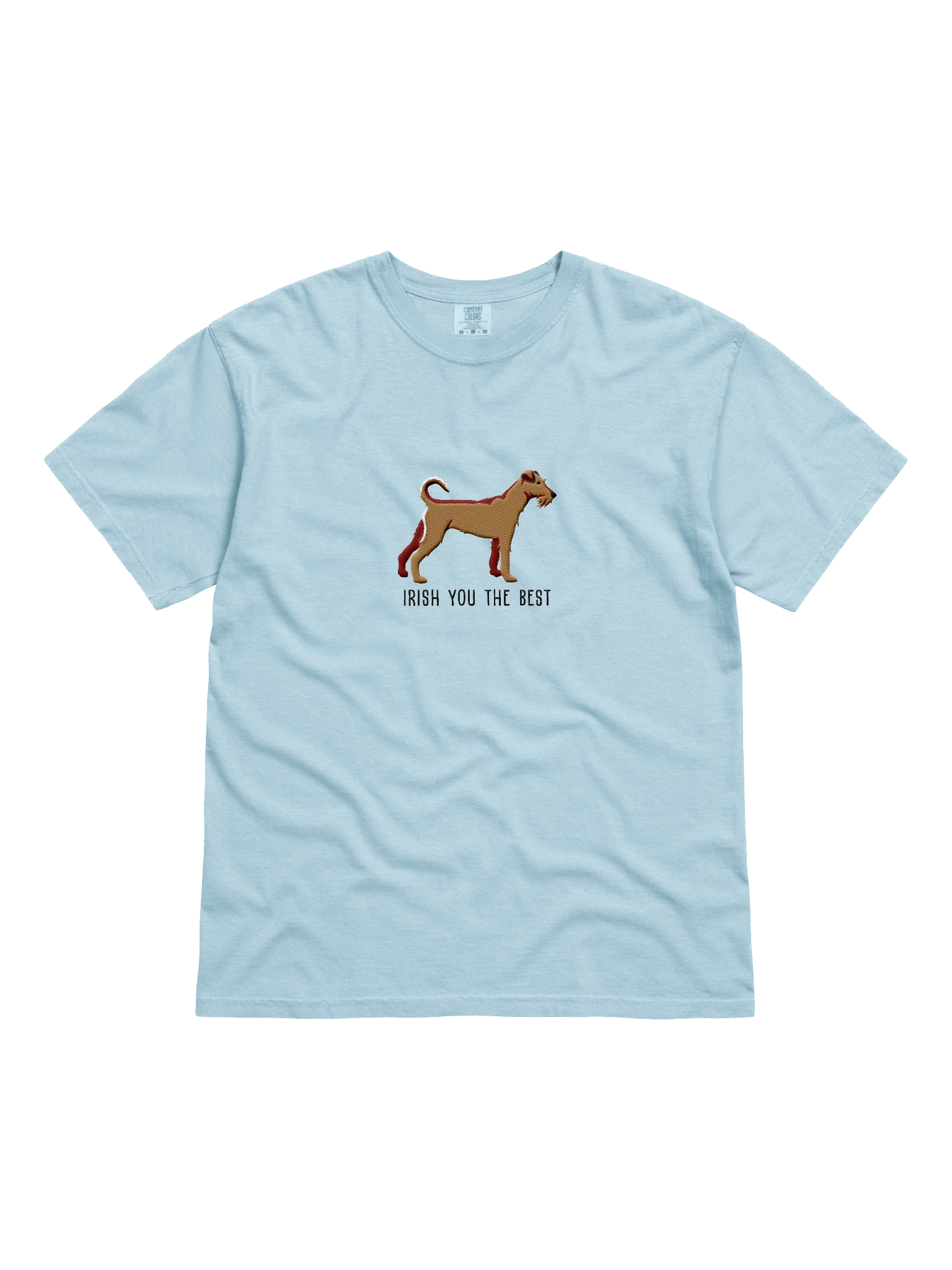 Irish You the Best T-Shirt(Embroidered) of an Irish Terrier(Tan) product image (51)